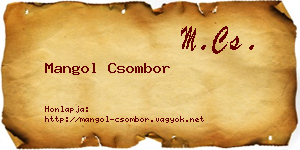 Mangol Csombor névjegykártya